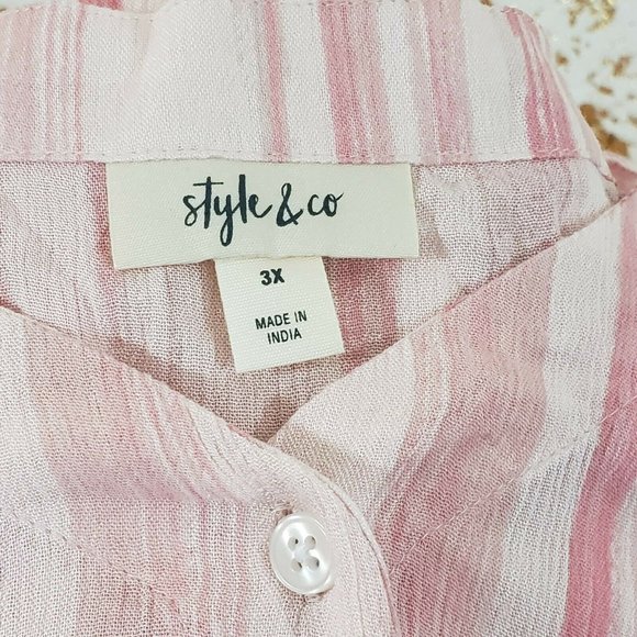 Style & Co. Front Tie Button-Down Blouse Size 3X - Picture 3 of 7